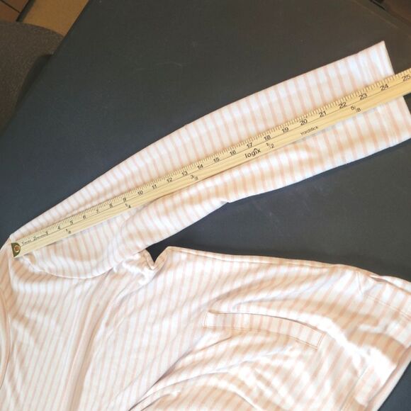Haven Pink Striped French Terry Cowl Neck Sweater XL - Picture 8 of 9